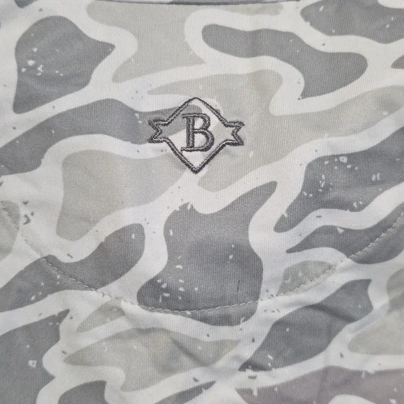 Burlebo Shirt Men's XL Gray White Camo Performance Polo Stretch - Picture 7 of 8